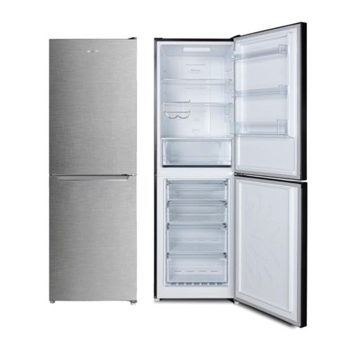 Astech Réfrigérateur Combiné FC370-INO-OG 308L - No Frost - Inox - 4 Tiroirs - Classe A+ - Idéal pour la Réfrigération et Congélation